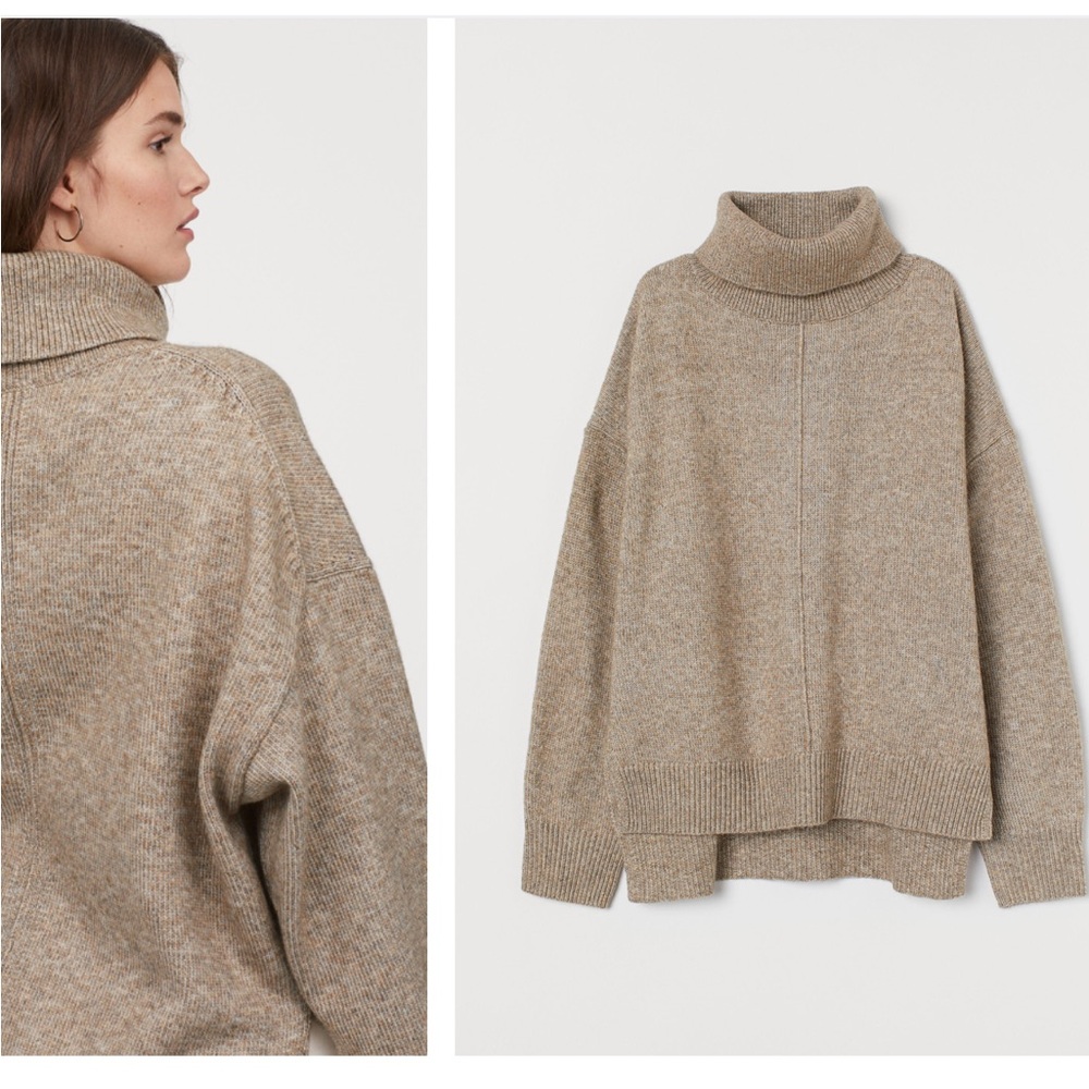 H&M Oversized Knit Turtleneck Sweater Size Small